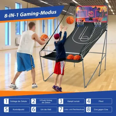 Skládací basketbalová arkáda se 2 koši Fialová
