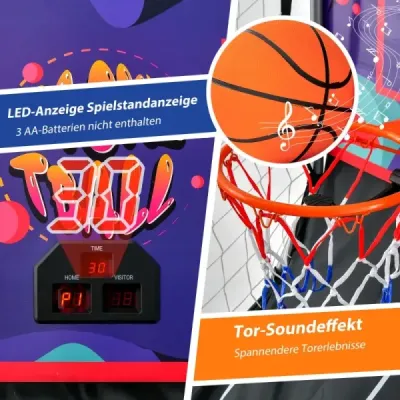 Skládací basketbalová arkáda se 2 koši Fialová