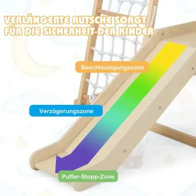 Lezecký rám pro vnitřní stahovací tyč & skluzavka & lezecká síť & žebřík & tunel 205 x 112 x 120 cm Příroda