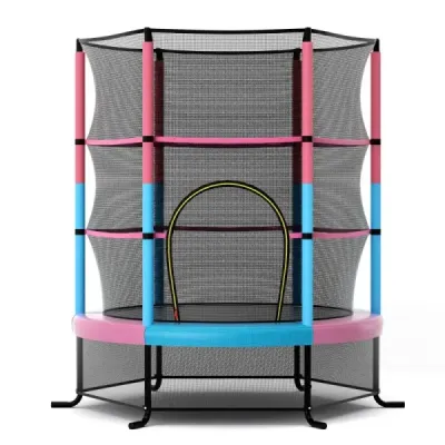 Ø165cm zahradní trampolína s bezpečnostní sítí Trampolína do 135KG s nosností pro děti od 3 let Macaron