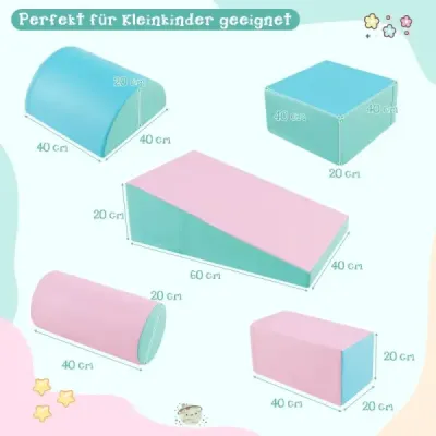5 TLG. pěnové stavební bloky obří stavební bloky pro skotačení a lezení velké stavební bloky zelené + růžové