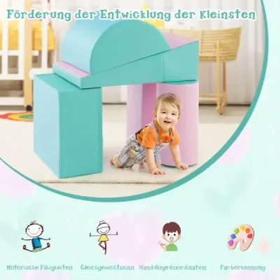 5 TLG. pěnové stavební bloky obří stavební bloky pro skotačení a lezení velké stavební bloky zelené + růžové