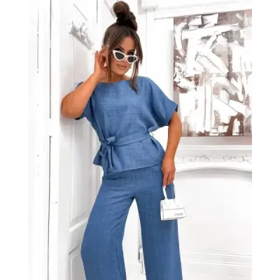 Bavlněná souprava oversize MODA2188 modrá