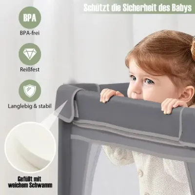 Dětská ohrádka s 50 míčky a 2 dvířky a prodyšnou síťovinou Tmavě šedá