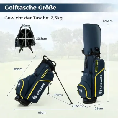 15dílná kompletní sada golfových holí golfový set s golfovým bagem a pláštěnkou žlutá