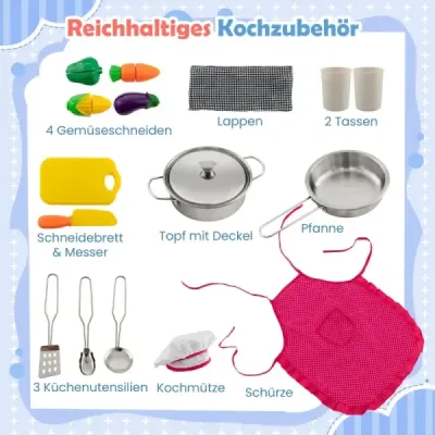 Dřevěná dětská kuchyňka se světlem a zvukem & dávkovačem vody & pračkou & příslušenstvím Hrací kuchyňka hnědá