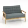 2místná čalouněná pohovka s rámem z kaučukového dřeva a klasickým knoflíkovým designem 114 x 72 x 77 cm
