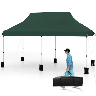 300 x 600 cm pop-up stan se skládacím baldachýnem skládací stan pro akce s taškou na přenášení zelený