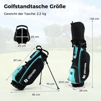 Dámský kompletní set 15 golfových holí pro praváky s golfovým bagem a pláštěnkou na zelenou barvu