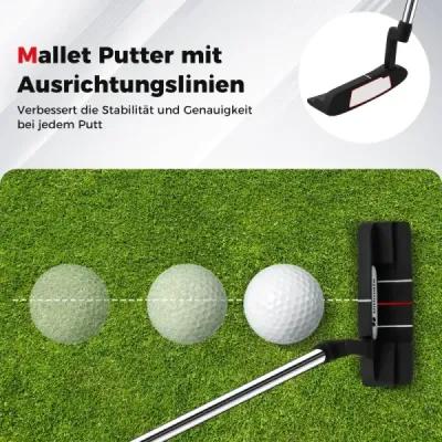 Dámská kompletní sada 15 golfových holí pro praváky s golfovým bagem a pláštěnkou červená