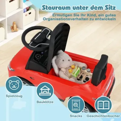 Posuvné auto s úložným prostorem Posuvné vozidlo Posuvné auto Dětské auto Posuvné auto Autíčko na hraní Červené