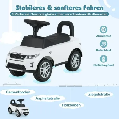 Posuvné auto s úložným prostorem Posuvné vozidlo Posuvné auto Dětské auto Posuvné auto Autíčko na hračky Bílé