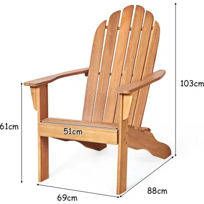 Zahradní židle Adirondack Zahradní křeslo Zahradní nábytek na terasu Bílá/přírodní/šedá-přírodní