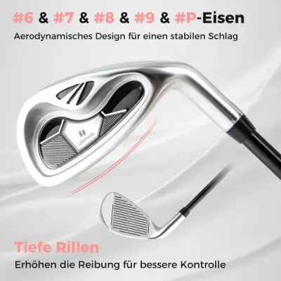 Kompletní sada golfových holí pro praváky pro ženy, sady golfových holí s přepravní taškou, černá