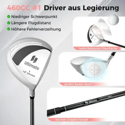 Kompletní sada golfových holí pro praváky pro ženy, sady golfových holí s přepravní taškou, černá