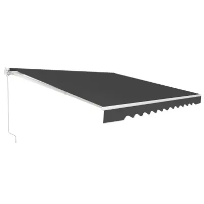 Markýza s klikou, balkonová markýza s ochranou proti slunci, kloubová markýza 400 x 250 cm, šedá