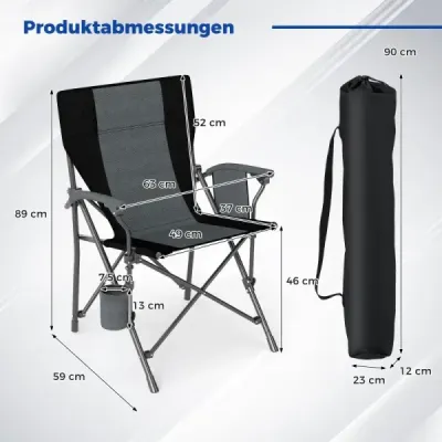 2 x kempingová židle skládací skládací židle s držákem na nápoje a boční kapsou skládací rybářská židle nosnost 160 kg