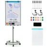 Stojan na flipchart na kolečkách s magnety a popisovači Výškově nastavitelná bílá tabule Zelená