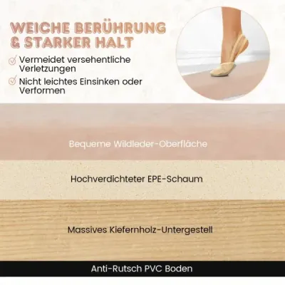 Dětská kladina 240 cm, skládací kladina, gymnastická kladina s rukojetí, hnědá