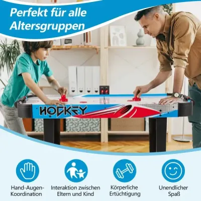 Elektrický stůl na vzdušný hokej s LED výsledkovou tabulí, stůl na vzdušný hokej 130 x 61 x 76 cm
