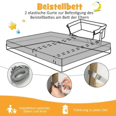 Mobilní dětská postýlka 4 v 1 s moskytiérou a matrací a 6 nastavitelnými výškami, béžová
