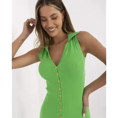 Damské šaty se zlatými knoflíčky MODA7803 zelené