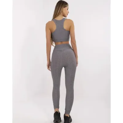 Sportovní top a legíny tmavošedé MODA5448