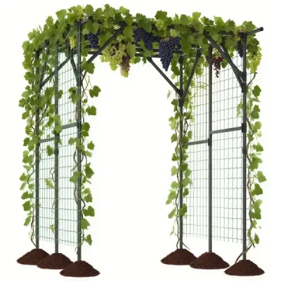 Trellis pro popínavé rostliny, popínavá opora, oblouk, zahradní oblouk 200 x 150 x 197 cm