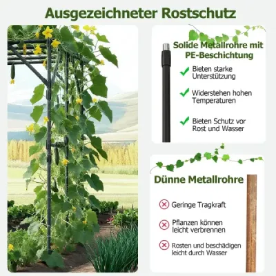 Trellis pro popínavé rostliny, popínavá opora, oblouk, zahradní oblouk 200 x 150 x 197 cm