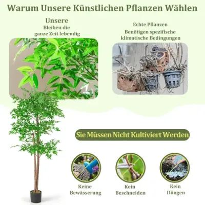 150 cm umělá rostlina bambus umělý strom s květináčem umělá rostlina bambus dekorativní strom