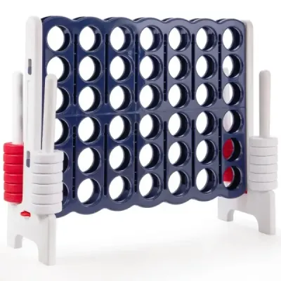 Hra Match 4 Sady hracích desek Match 4 se 42 jumbo kroužky 120 x 42 x 104 cm Bílá + tmavě modrá