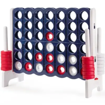 Hra Match 4 Sady hracích desek Match 4 se 42 jumbo kroužky 120 x 42 x 104 cm Bílá + tmavě modrá