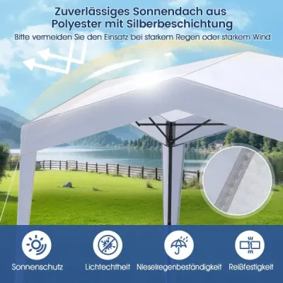 Pavilon 3x3 m skládací pavilon s rolovací taškou 8 kolíků a 4 provazy proti větru  Voděodolný Stabilní Zimovzdorný (bez moskytiéry)