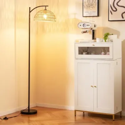 160 cm stojací lampa se závěsným stínidlem a nožním vypínačem Zásuvka E27 Stojací lampa