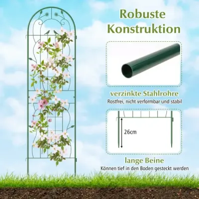 Kovová mříž sada 2 ks dekorativních zahradních plotů volně stojící podpěra pro šplhání 180 cm x 50 cm Zelená