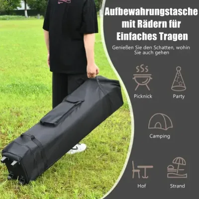 4 m x 4 m velký stan na akce poskytovatel stínu s 2-patrovou střechou hnědý