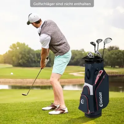 Golfová taška Lehký golfový vak se 14 přihrádkami Voděodolný golfový vak Tmavě modrá