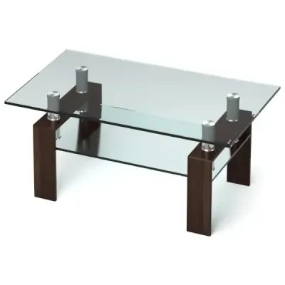 Skleněný konferenční stolek Stolek do obývacího pokoje se spodní policí Rozkládací stolek 99,5 x 59,5 x 44,5 cm Hnědý