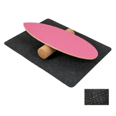 Dřevěná balanční deska Balance trainer Trickboard pro domácí použití včetně korkového válečku Hot Pink