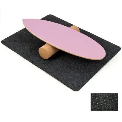 Dřevěná balanční deska Balance trainer Trickboard pro domácí použití včetně korkového válečku Růžová