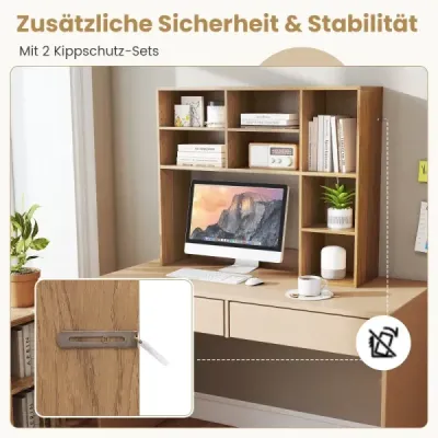 Stolní police Stolní police se 7 přihrádkami Stolní police pro monitory do velikosti 27" 94 x 25 x 79 cm Příroda