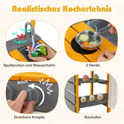 Dětská venkovní kuchyňka s vařičem a odnímatelným dřezem a kohoutkem Dětská venkovní kuchyňka Mud kitchen