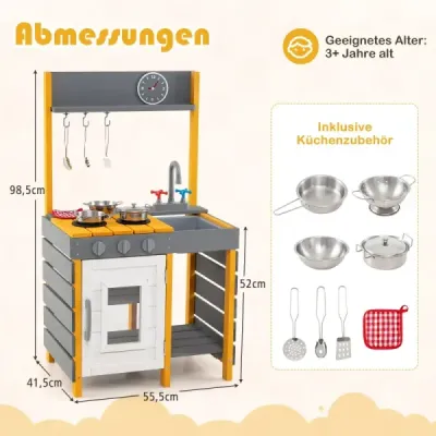 Dětská venkovní kuchyňka s vařičem a odnímatelným dřezem a kohoutkem Dětská venkovní kuchyňka Mud kitchen