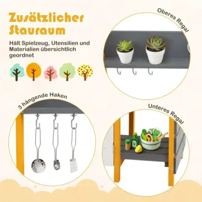 Dětská venkovní kuchyňka s vařičem a odnímatelným dřezem a kohoutkem Dětská venkovní kuchyňka Mud kitchen