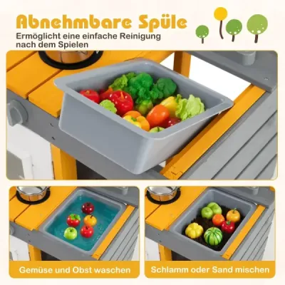 Dětská venkovní kuchyňka s vařičem a odnímatelným dřezem a kohoutkem Dětská venkovní kuchyňka Mud kitchen