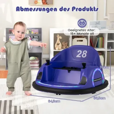 Dětské elektrické odrážedlo s blikajícími LED světly fialové barvy