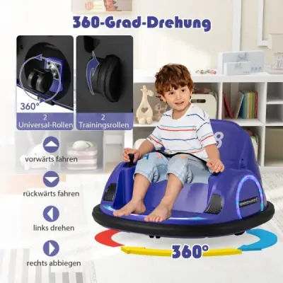 Dětské elektrické odrážedlo s blikajícími LED světly fialové barvy