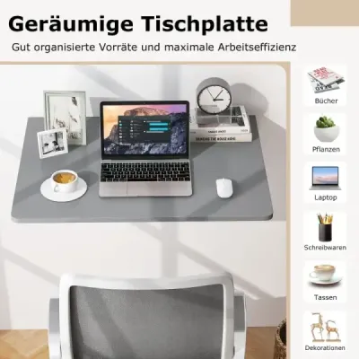 Nástěnný skládací stůl Úspora místa u kuchyňského stolu Skládací stůl na zeď 80 x 60 cm Šedá barva