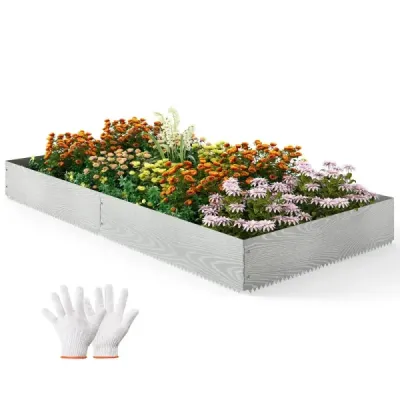 6dílné kovové pozinkované obruby na trávník Obruby na sečení Obruby na záhony Vyvýšený záhon pro kutily Zahradní záhon 110 x 22 cm