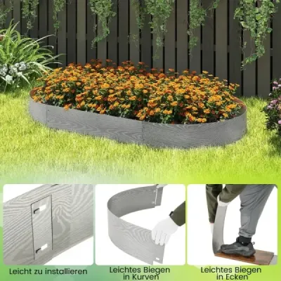 6dílný lem trávníku Pozinkovaný kov 6 m dlouhý Lemování záhonů DIY vyvýšený záhon Zahradní záhon 110 x 20 cm